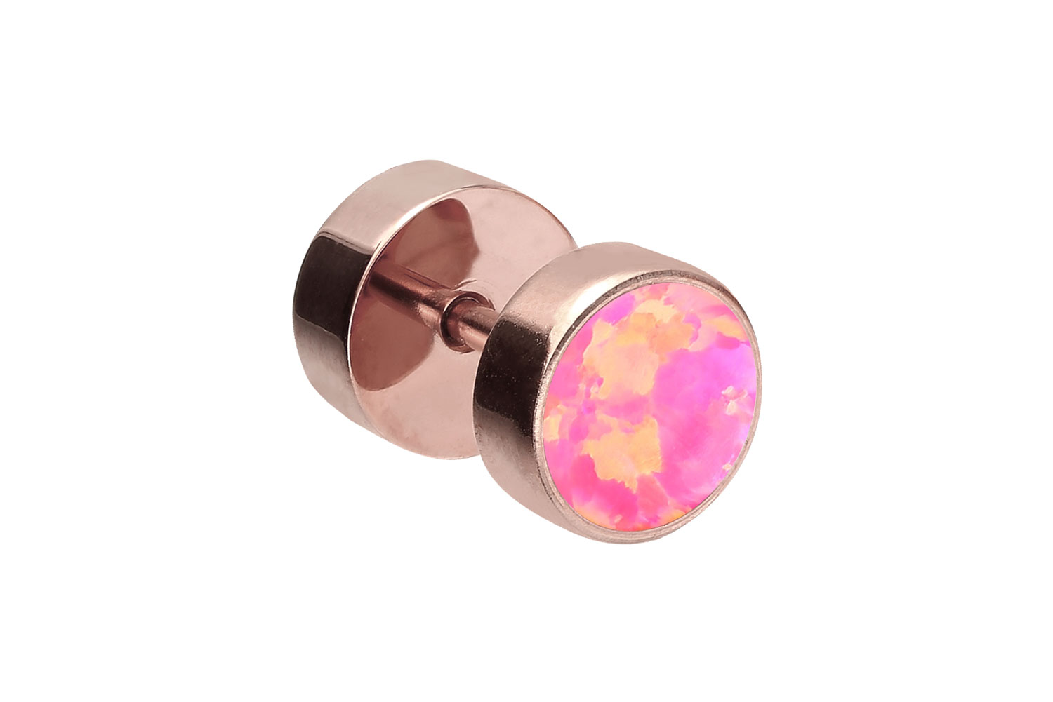 Chirurgenstahl Fake Plug SYNTHETISCHER OPAL ++SALE++ von Piercingline
